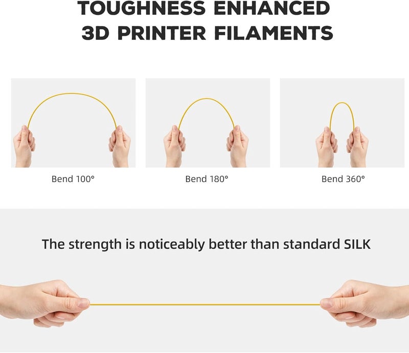 FLASHFORGE PLA Filament 1.75mm, 3D Printer Filament 1kg (2.2lbs) Spool, Dimensional Accuracy +/- 0.02mm, 3D Printing Filament Easy to Use and Fits for Most FDM 3D Printers (Yellow) - Image 4